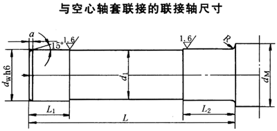 DBY、DCY硬齒面減速機(jī)與空心軸套聯(lián)接的聯(lián)接軸尺寸